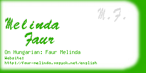 melinda faur business card